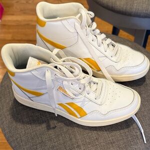 Reebok White and Yellow High-Tops